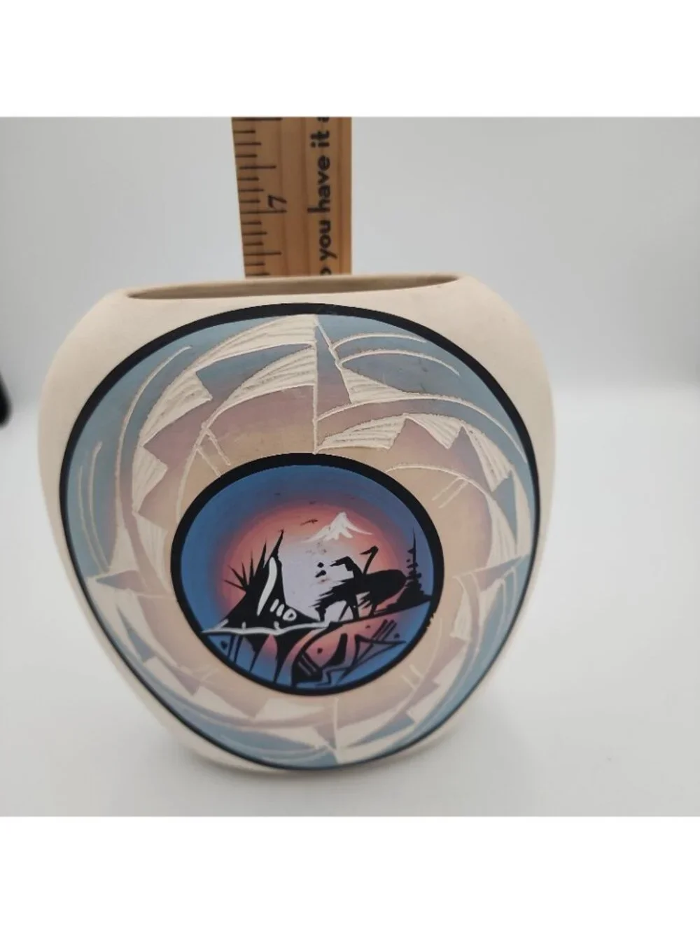 Vintage Native American Art Vase Pottery Sally Dineh Southwest 6